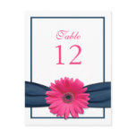 Pink Gerbera Daisy Table Number Card postcards