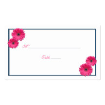 Pink Gerbera Daisy Wedding Place Cards Business Cards