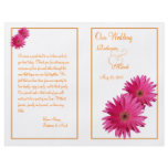 Pink Gerbera Daisy Wedding Program flyers