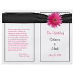 Pink Gerbera Daisy Wedding Program