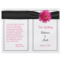 Pink Gerbera Daisy Wedding Program