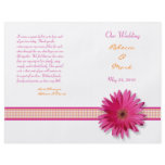 Pink Gerbera Daisy Wedding Program flyers