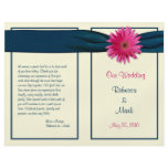 Pink Gerbera Daisy Wedding Program flyers