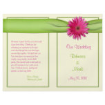 Pink Gerbera Daisy Wedding Program flyers