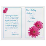 Pink Gerbera Daisy Wedding Program flyers