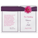 Pink Gerbera Daisy Wedding Program flyers
