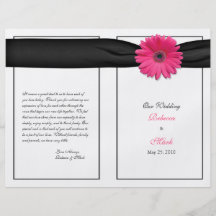 Pink Gerbera Daisy Wedding Program Full Color Flyer