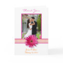 Pink Gerbera Daisy Wedding Thank You Card