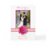 Pink Gerbera Daisy Wedding Thank You Card