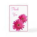 Pink Gerbera Daisy Wedding Thank You Card