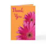Pink Gerbera Daisy Wedding Thank You Card
