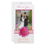 Pink Gerbera Daisy Wedding Thank You Photocard