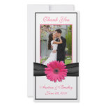 Pink Gerbera Daisy Wedding Thank You Photocard
