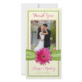 Pink Gerbera Daisy Wedding Thank You Photocard Picture Card
