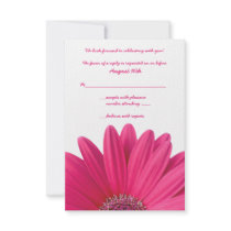 Pink Gerbera Wedding Reply Card