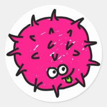 Pink Germ Round Sticker