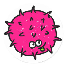 Pink Germ Round Sticker