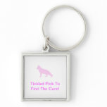 Pink German Shepherd Solid keychains