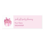 Pink Gift skinny Business Card
