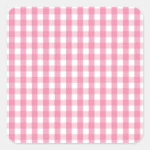 Pink Gingham Check Pattern Sticker