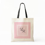 Pink Gingham & Monogram Tote Bags