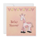 Pink Giraffe Baby Shower Invitation