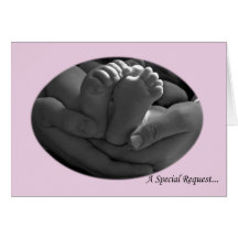 Pink Girl Godmother Request Card