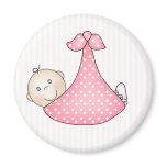 Pink Girl in Blanket magnets