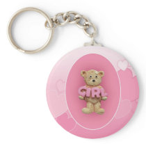 Pink Girl Teddy Bear keychains