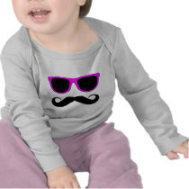 Pink Glasses Moustache Retro