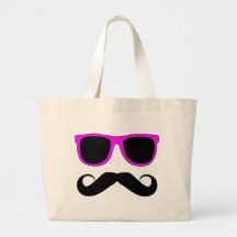 Pink Glasses Moustache Retro Bags