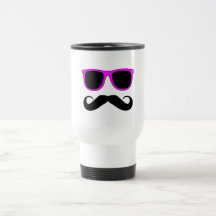Pink Glasses Moustache Retro Coffee Mugs