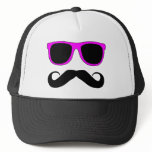 Pink Glasses Moustache Retro