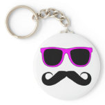 Pink Glasses Moustache Retro keychains