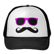 Pink Glasses Moustache Retro Trucker Hat