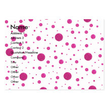 Pink glitter polka dots business card