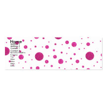 Pink glitter polka dots business card templates