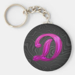 Pink Glittery Initial - D Key Chains