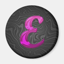 Pink Glittery Initial - E Refrigerator Magnet