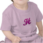 Pink Glittery Initial - H T-shirts