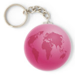 Pink Globe Keychain