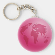 Pink Globe Keychain