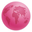 Pink Globe stickers