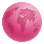 Pink Globe stickers