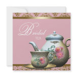 Pink Gold Damask Tea Cup Bridal Shower Custom Invitation