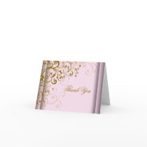 Pink Gold Jewel Gold Thank You Cards