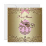 Pink Gold Lace Baby Girl Shower Personalised Invitations