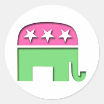 Pink GOP Elephant Sticker
