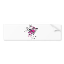 pink gothic skull and anchor vector art design bumper stickers