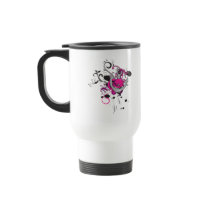 pink gothic skull and anchor vector art design mug